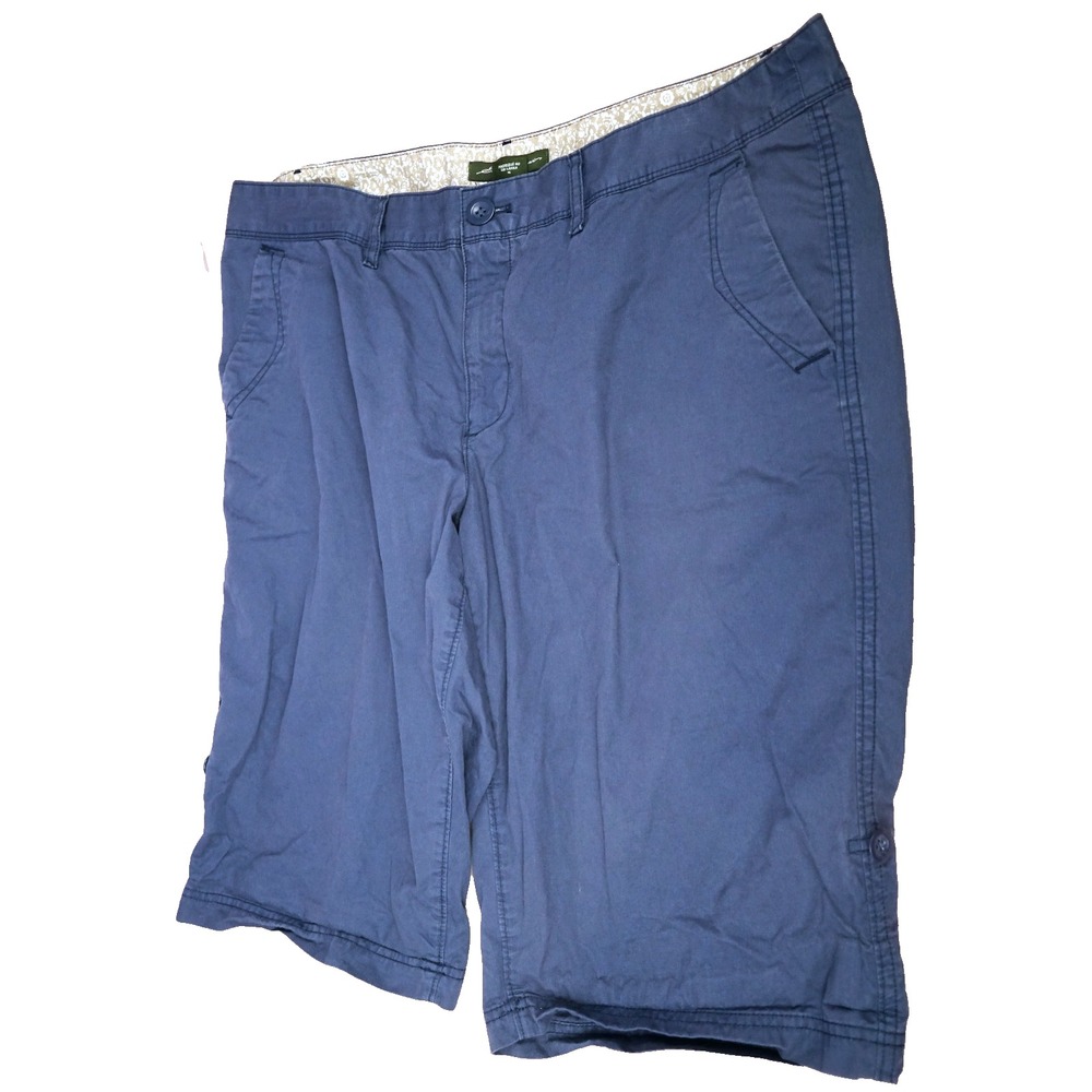 Eddie Bauer Navy Blue Bermuda Shorts Size 15 Roll Tab 38" waist - Picture 8 of 16